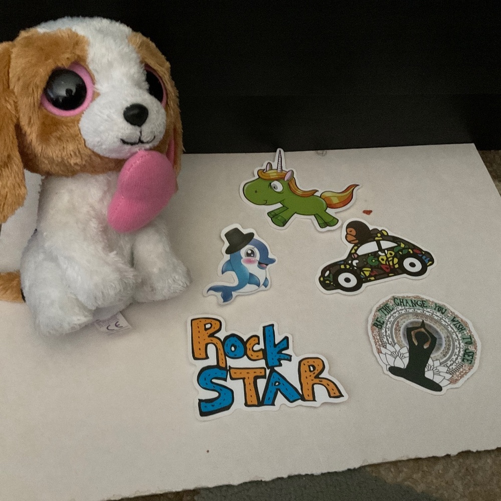 Bundle Of Dog Beanie Boo And Stickers